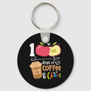 Chaveiro 100 dias de café, caos, 100 dias de escola
