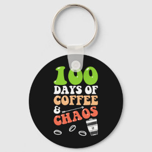 Chaveiro 100 dias de café e caos 100 dias de ensino