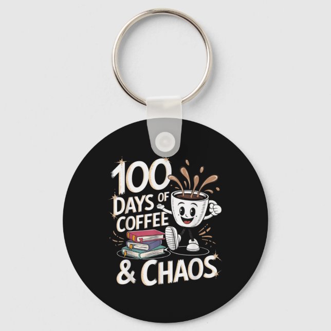 Chaveiro 100 Dias De Café E Caos 100 Dias De Escola (Frente)