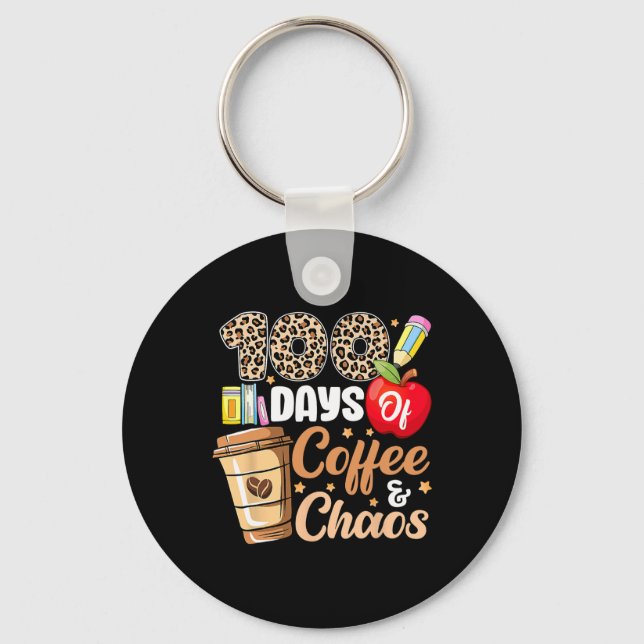 Chaveiro 100 Dias De Café E Caos Leopardo 100 Dias De Chá (Frente)