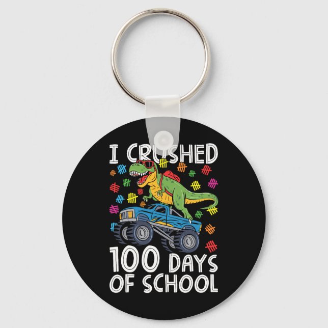 Chaveiro 100 Dias De Caminhão-Monstro Escolar T-rex 100º Di (Frente)