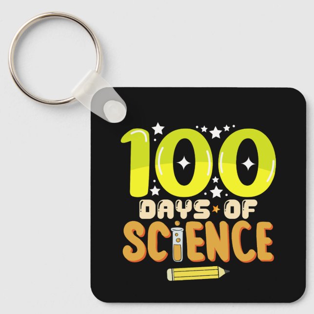 Chaveiro 100 dias de ciência 100º dia de professor (Frente)