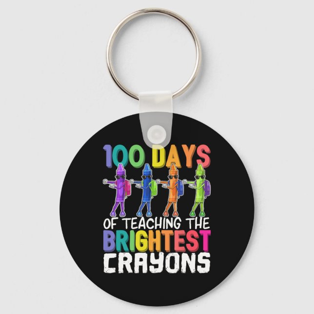 Chaveiro 100 dias de Ensino dos Mais Brilhantes Crayons Flo (Frente)