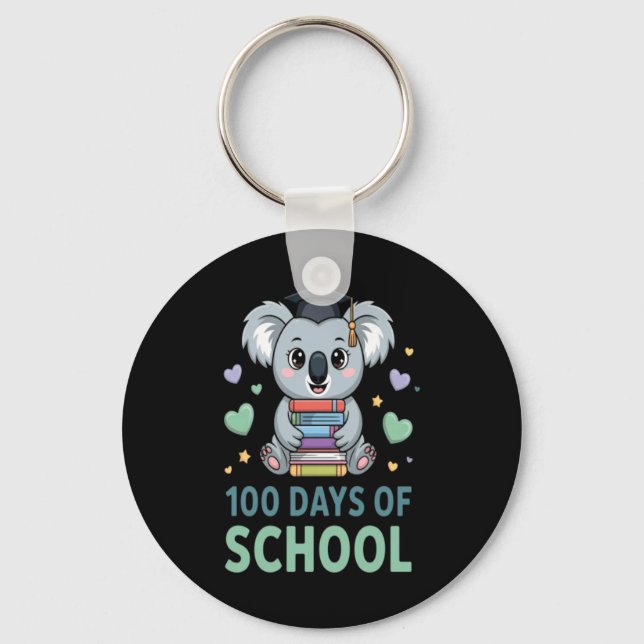 Chaveiro 100 Dias De Escola Koala Aluno Professor (Frente)