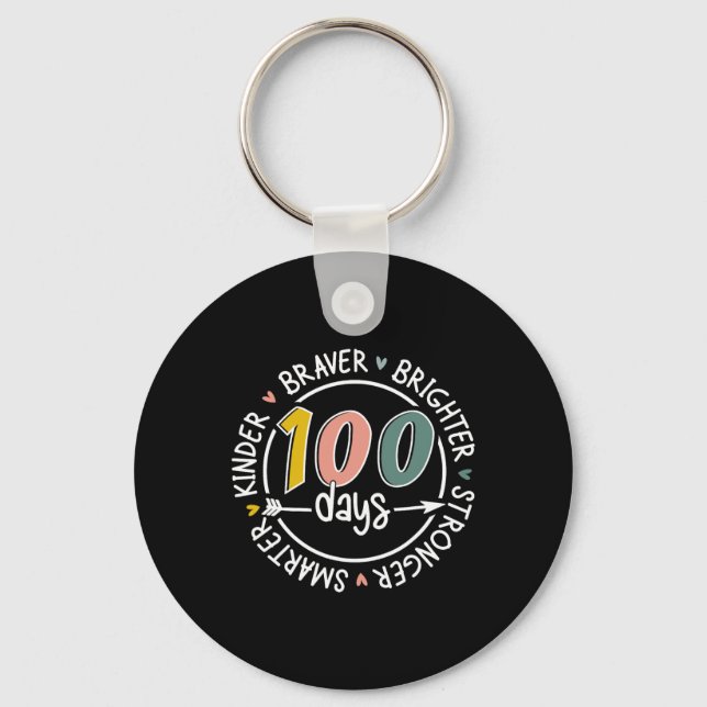 Chaveiro 100 Dias De Escola Mais Inteligente Kinder Brighte (Frente)