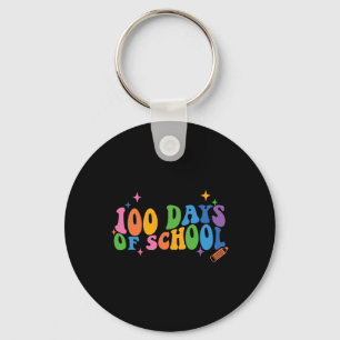 Chaveiro 100 dias de escola retrô Groovy 100º dia da escola