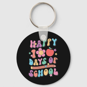 Chaveiro 100 Dias De Escola Retro Groovy 100º Dia Da Escola
