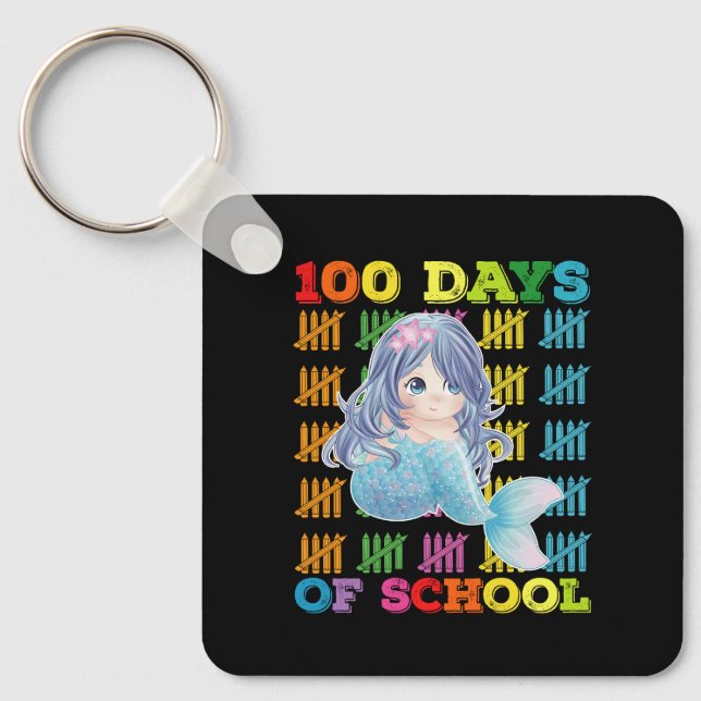 Chaveiro 100 Dias De Escola Sereia Professora Aluno (Frente)