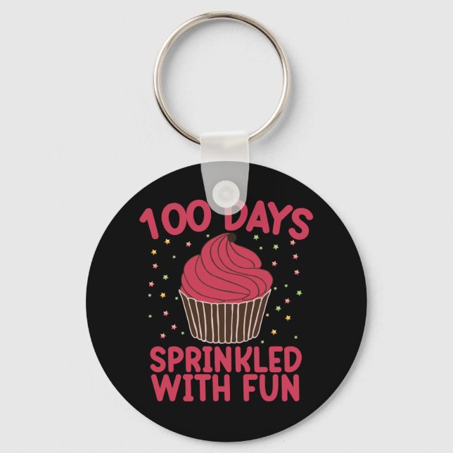 Chaveiro 100 Dias Empurrados Com Cupcake De Diversão (Frente)
