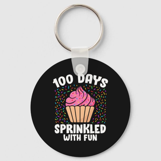Chaveiro 100 Dias Empurrados Com Cupcake Divertido 100 Dias (Frente)