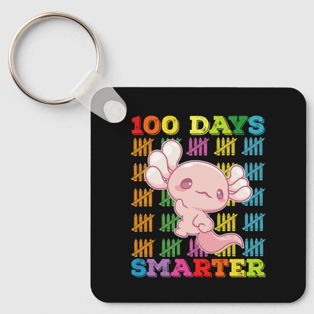 Chaveiro 100 Dias Mais Inteligentes Axolotl 100º Dia Da Esc (Frente)