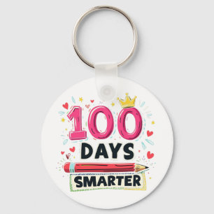 Chaveiro 100 dias mais inteligentes de professor escolar