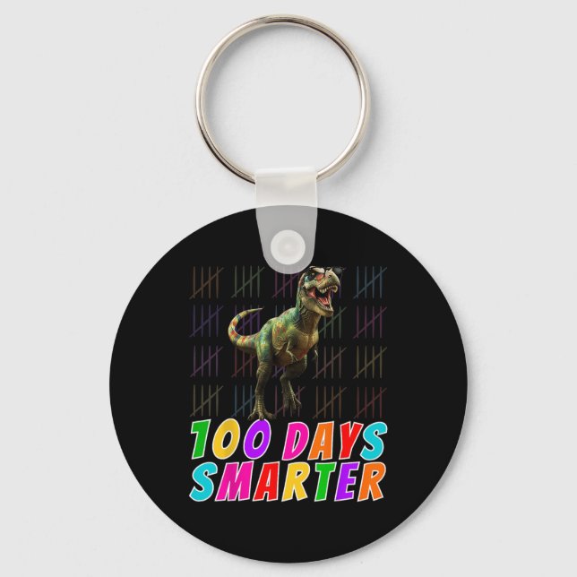 Chaveiro 100 Dias Mais Inteligentes Para Rapazes Do T-rex 1 (Frente)