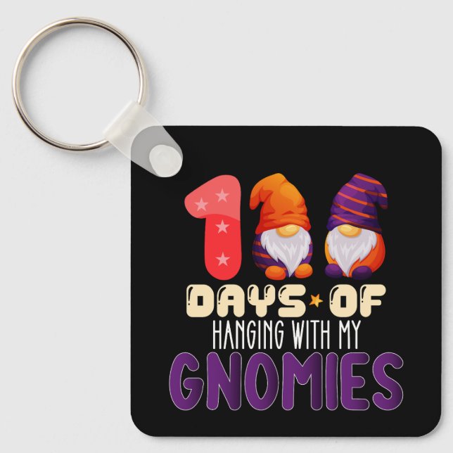 Chaveiro 100 Dias Pendurado Com a Escola dos Meus Gnomos (Frente)