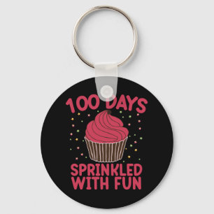 Chaveiro 100 Dias Salpicados Com Diversão Cupcake Garota da