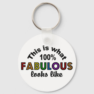 Chaveiro 100% Fabulosa cadeia de teclas