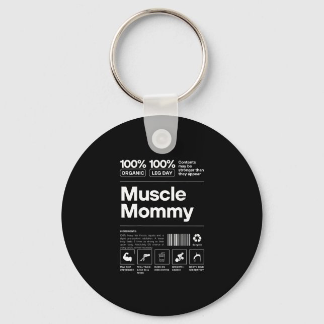 Chaveiro 100% Mãe Musculosa - Design de Academia de Fisicul (Frente)