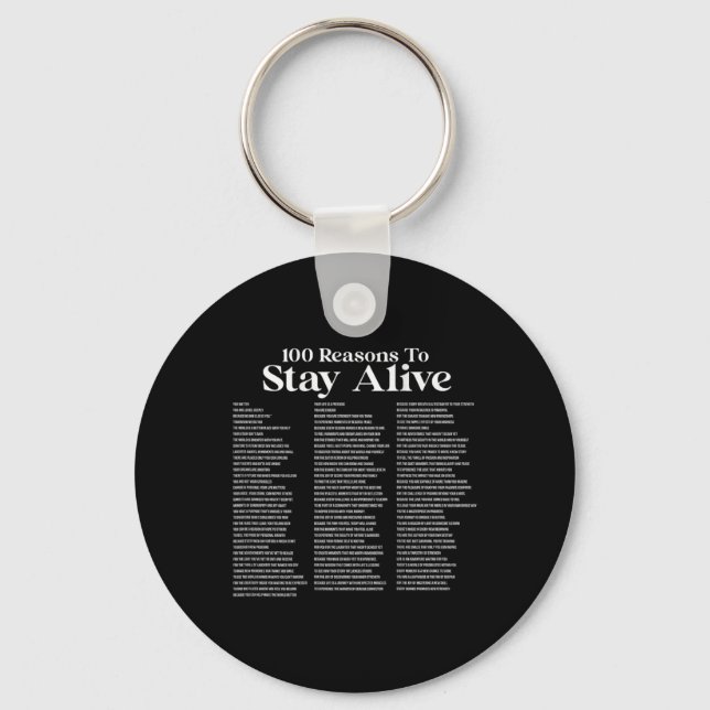 Chaveiro 100 Reasons To Stay Alive Suicide Prevention 988 P (Frente)