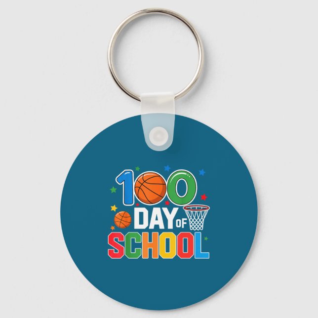 Chaveiro 100th Day Of School Basketball - Kids 100 Days Of  (Frente)