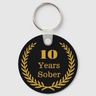 Chaveiro 10 Anos De Sobriedade Personalizável Sócio