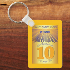 Chaveiro 10 Year Sober Anniversary | Golden Ray 12 Step