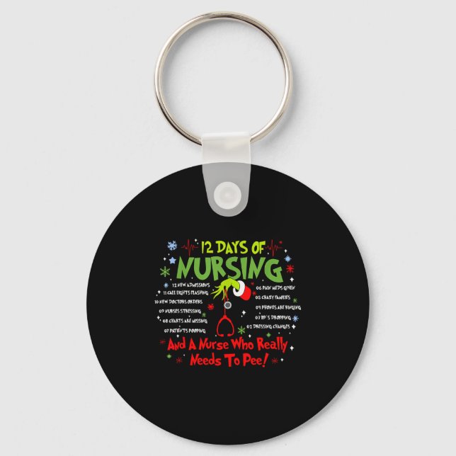 Chaveiro 12 Days Of Nursing Stethoscope Nurse Christmas Xma (Frente)