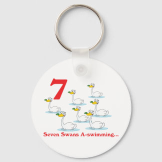 Chaveiro 12 dias sete cisnes a nadar