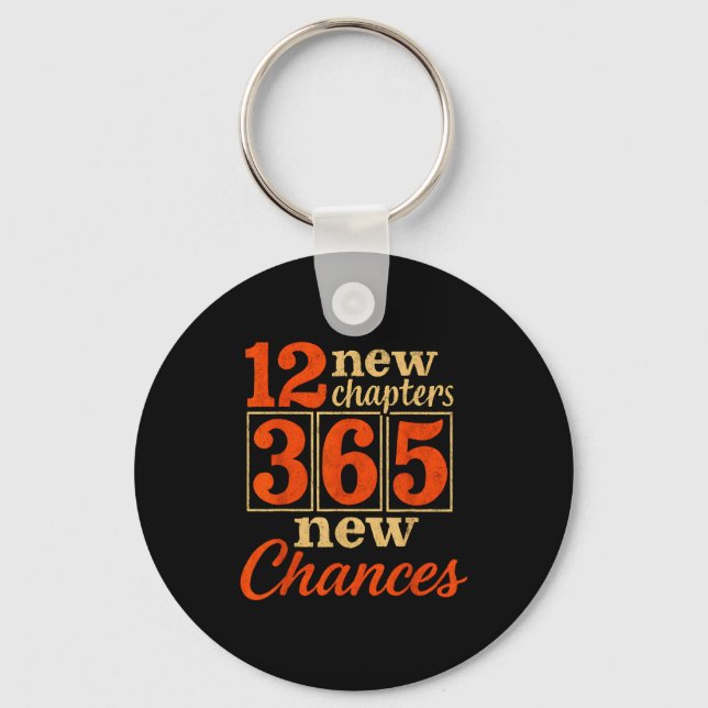 Chaveiro 12 New Chapters 365 Chances Motivational  (Frente)