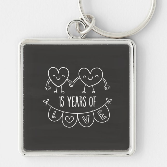 Chaveiro 15 Anniversário Gift Chalk Hearts (Frente)