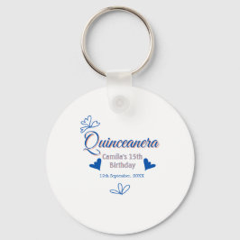 Chaveiro 15 de aniversário rusica mexicana do pêssego azul