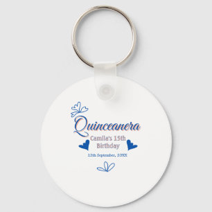 Chaveiro 15 de aniversário rusica mexicana do pêssego azul