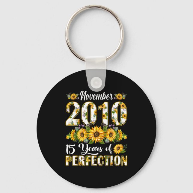 Chaveiro 15 Year Old November 2010 Sunflower 15th Birthday  (Frente)