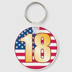 Chaveiro 18 EUA Dourado
