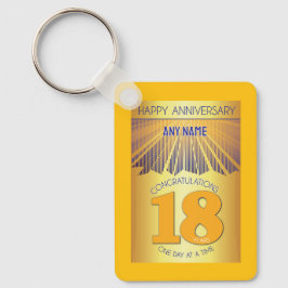 Chaveiro 18 Year Sober Anniversary | Golden Ray 12 Step