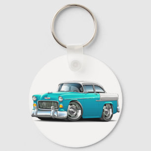 Chaveiro 1955 Chevy Belair Turquoise-White Car