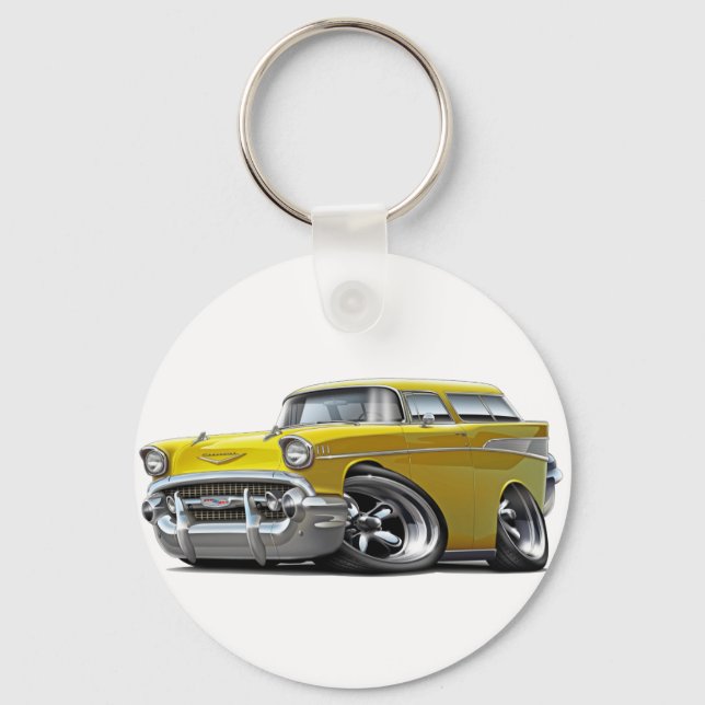 Chaveiro 1957 Chevy Nomad Yellow Hot Rod (Frente)