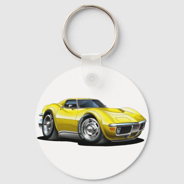 Chaveiro 1968-72 Carro Amarelo Corvette (Frente)