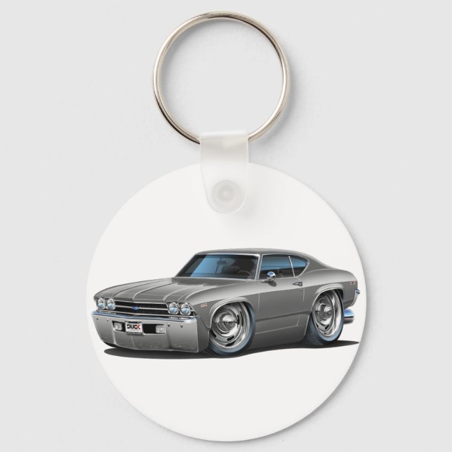 Chaveiro 1969 Chevelle Silver Car (Frente)