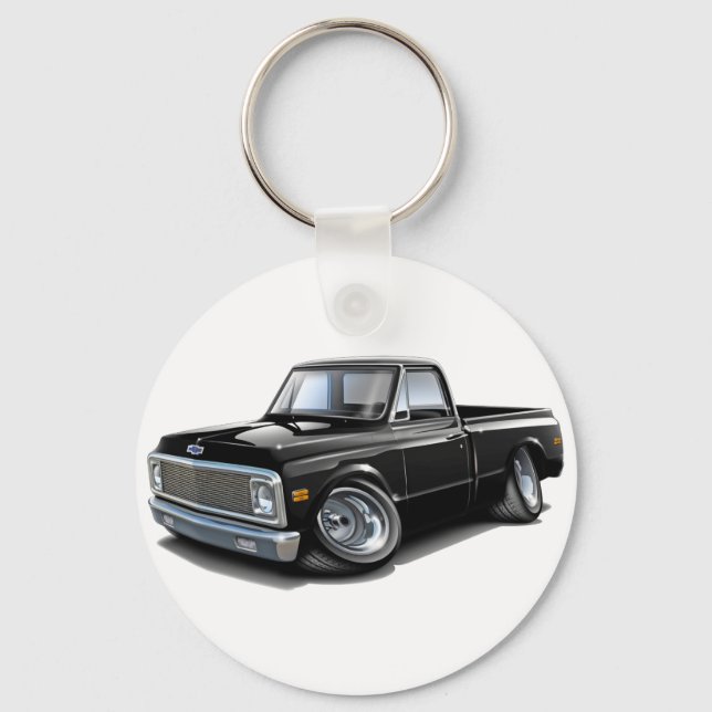 Chaveiro 1970-72 Chevy C10 Black Truck (Frente)