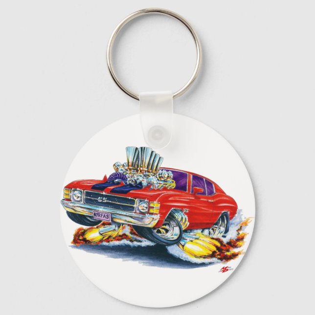 Chaveiro 1971-72 Carro Vermelho-Preto Chevelle (Frente)