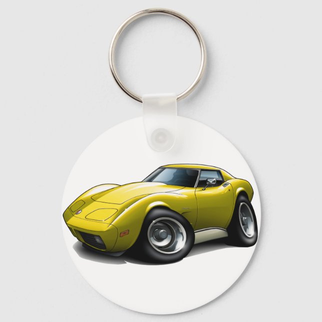 Chaveiro 1973-76 Carro Amarelo Corvette (Frente)