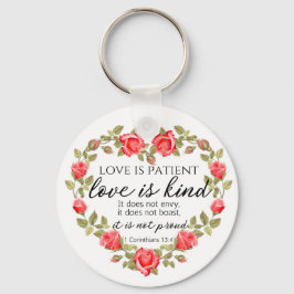 Chaveiro 1 Corintianos 13:4 O amor é o coração floral do pa