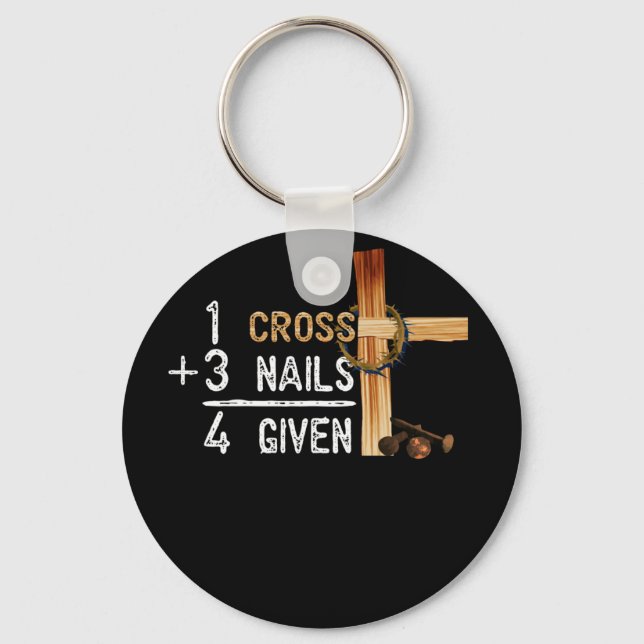 Chaveiro 1 cruz + 3 Unhas Igual a 4 dada cruz (Frente)