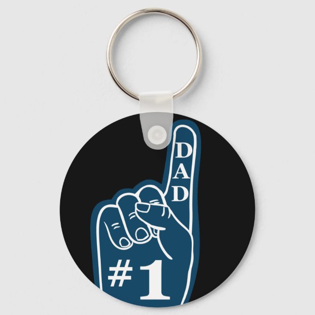 Chaveiro #1 Dad Sports Fan Hand in Navy (Frente)