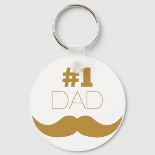 Chaveiro #1 Papai Bigode de Ouro - Número Um