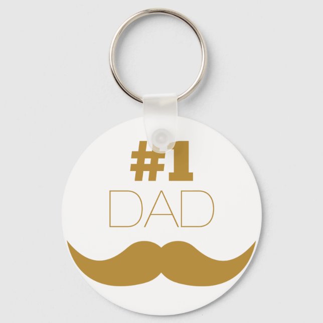 Chaveiro #1 Papai Bigode de Ouro - Número Um (Frente)