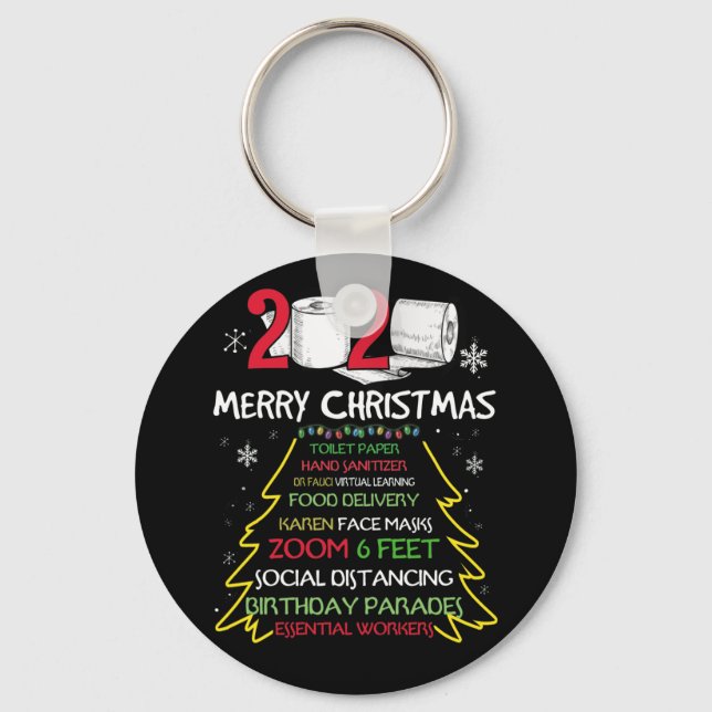 Chaveiro 2021 Papel higiênico Natal - Distância social (Frente)