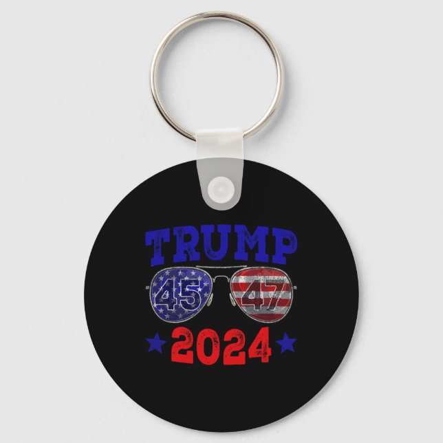 Chaveiro 2024 45 47 Bandeira Americana Trump 2024 (Frente)
