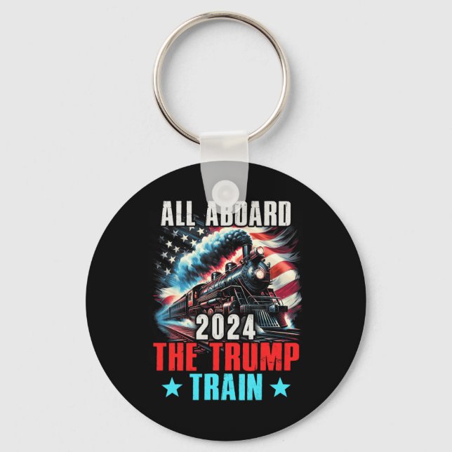 Chaveiro 2024 Todos a Bordo do Trem do Trump Bandeira Ameri (Frente)