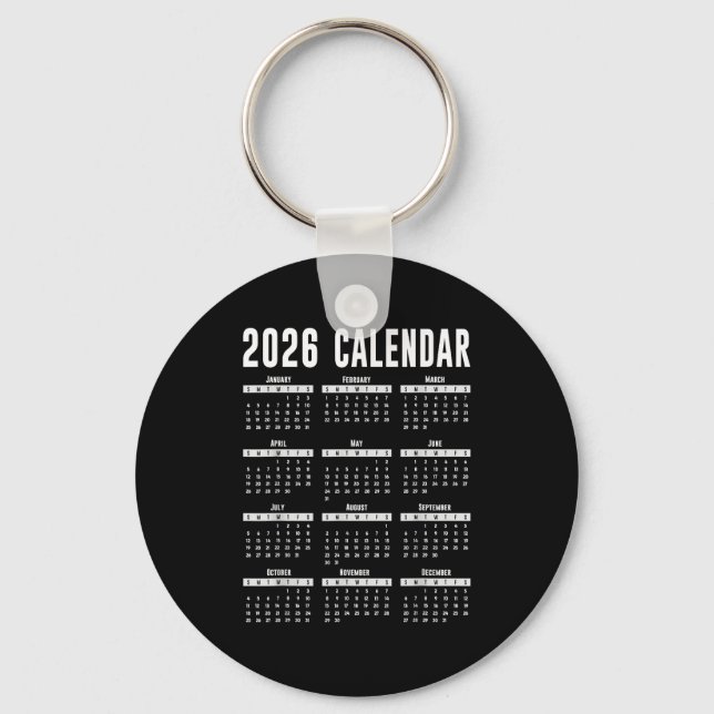 Chaveiro 2026 Calendar Shirt 26 Calendar 2026  (Frente)
